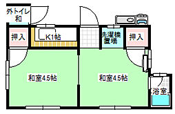 松本アパート 1LDKの間取図画像