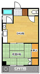 保田ビル 1DKの間取図画像