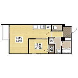 月光江波東四番館 1LDKの間取図画像
