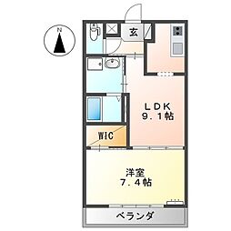 エデン 1LDKの間取図画像