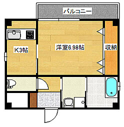 L-あまつはら 1Kの間取図画像