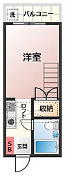 インパクト・広瀬町2 ワンルームの間取図画像