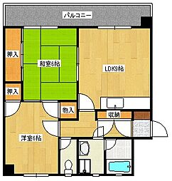ティファニー 2LDKの間取図画像