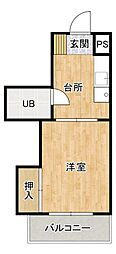 渡辺ビル 1DKの間取図画像