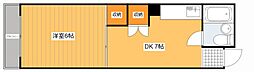 WASHU舟入本町ビル 1DKの間取図画像