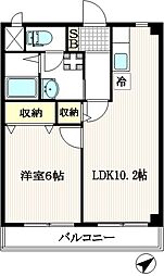TIハイム・アルバーニ 1LDKの間取図画像