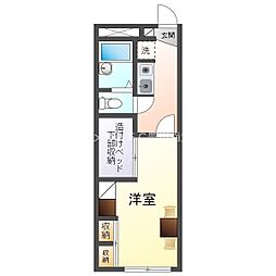 レオパレスティアラ 1階1Kの間取り