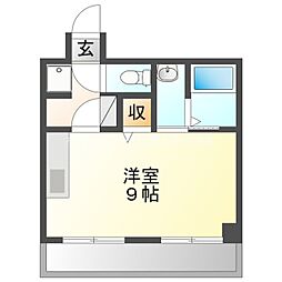 ライフ21 2階1Kの間取り