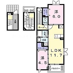 ｇｅｒｍｅｒ　I 3階2LDKの間取り