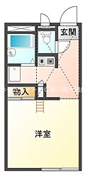 レオパレス松風 1階1Kの間取り