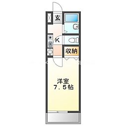 ベル牛久保 1Kの間取図画像