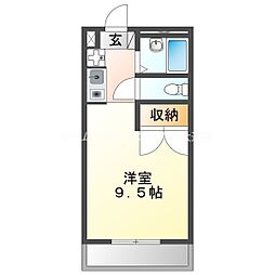 Mh-Arc三蔵子 ワンルームの間取図画像