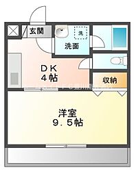 クレセール 1DKの間取図画像