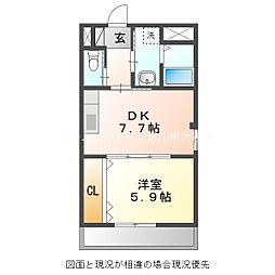 グランデージ中野 1DKの間取図画像