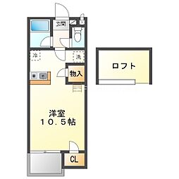 セザンヌ町並 ワンルームの間取図画像