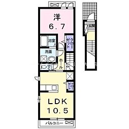 グリーンハイムK 1LDKの間取図画像