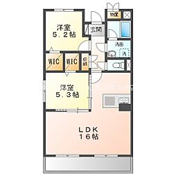 ツヴァイシュロス 2LDKの間取図画像