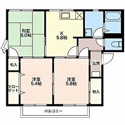 グリーンロード大堀A棟 3Kの間取図画像
