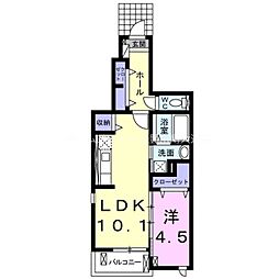 ジェルメ1 1LDKの間取図画像