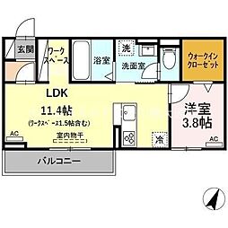 D-Square四ツ谷 1LDKの間取図画像