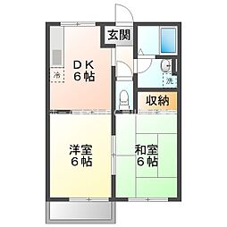 ユトリロ代田町 2DKの間取図画像