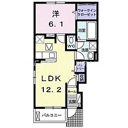 ラ・フォンテC 1LDKの間取図画像
