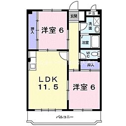 マリッチ小桜 2LDKの間取図画像