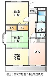 ジュール・ヴェルヌ 3DKの間取図画像
