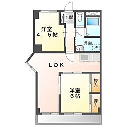 ライフ21スワ 2LDKの間取図画像