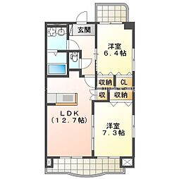 スターフィールドC館 2LDKの間取図画像