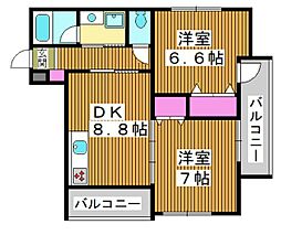 ルネ・丸美IV 2DKの間取図画像