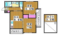 ルネ・丸美IV 2DKの間取図画像