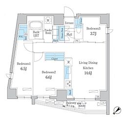 デュオフラッツ板橋大山 3LDKの間取図画像