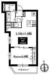 板橋区蓮根1丁目マンション 1LDKの間取図画像