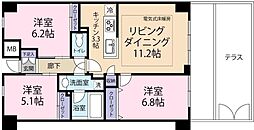オープンヴィラ川崎 3LDKの間取図画像