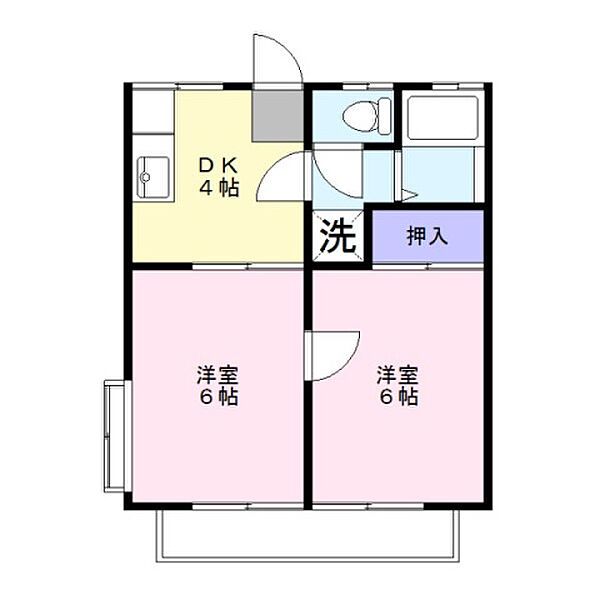 プリムヴェール益子 205号室｜栃木県芳賀郡益子町大字塙(賃貸アパート2K・2階・34.70㎡)の写真 その2