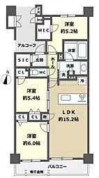 アイエアクロスシティ 3LDKの間取図画像