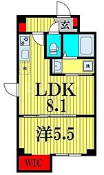 JR総武線 船橋駅 徒歩17分の賃貸マンション 3階1LDKの間取り