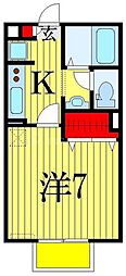 東葉高速鉄道 飯山満駅 徒歩6分の賃貸アパート 1階1Kの間取り