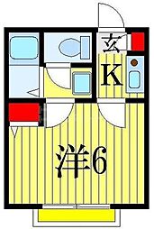 JR総武線 西船橋駅 徒歩7分の賃貸アパート 1階1Kの間取り