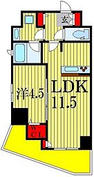 JR総武線 船橋駅 徒歩3分の賃貸マンション 3階1LDKの間取り