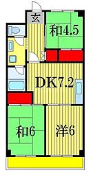 アミカル高橋 3DKの間取図画像