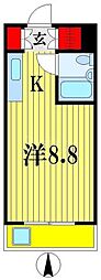 T・Oビル53 ワンルームの間取図画像