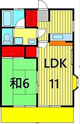 イノコーポ 1LDKの間取図画像