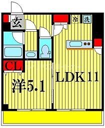 ボナール草加 3階1LDKの間取り