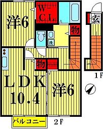 カーサ・ドマーニ　Ｂ 2階2LDKの間取り