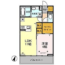 ルピナスガーデン 1LDKの間取図画像