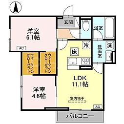 (仮称)草加氷川町PJIV B 2LDKの間取図画像