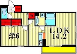 プランドール蒲生南町1 1LDKの間取図画像