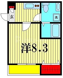 ロイヤルパーク見沼代 1Kの間取図画像